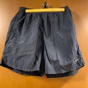 vintgae nike swishy black shorts with drawstring